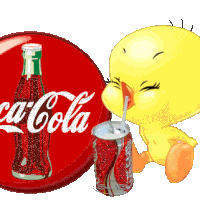 Tweety piję coca cola